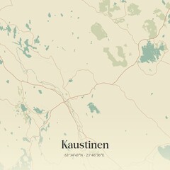 Vintage map of Kaustinen, Finland.