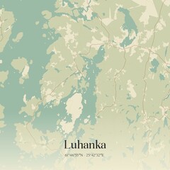 Vintage map of Luhanka, Finland.