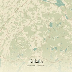 Fototapeta premium Vintage map of Kiikala, Finland.