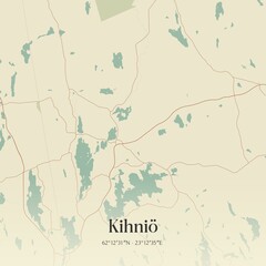 Vintage map of Kihniö, Finland.