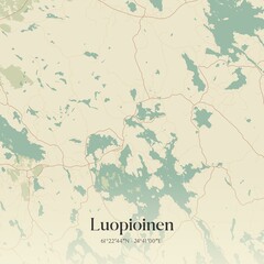 Vintage map of Luopioinen, Finland.