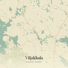 Fototapeta premium Vintage map of Viljakkala, Finland.