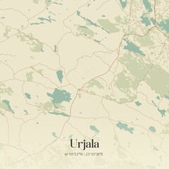Obraz premium Vintage map of Urjala, Finland.