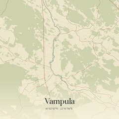 Vintage map of Vampula, Finland.