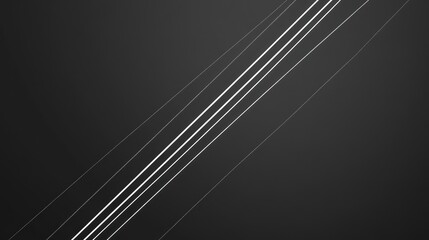 Elegant Minimalist Black Background with Diagonal White and Grey Lines