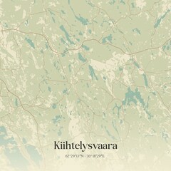 Vintage map of Kiihtelysvaara, Finland.