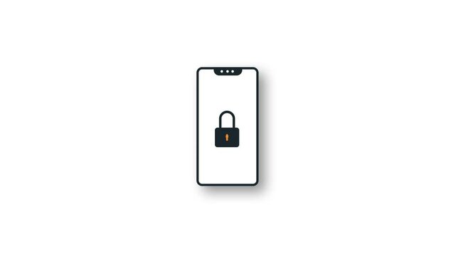 lockscreen smartphone pin key locked screen animation illustration flat animation
