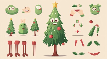 Christmas Character Constructor in Cartoon Style