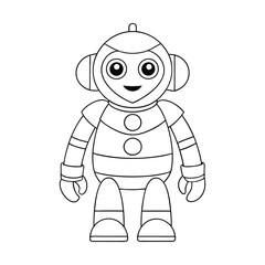 Robot cartoon coloring page for kids