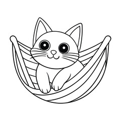 vector illustration of a cat coloring page for kids