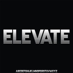 elevate. Abstract technology futuristic alphabet font. digital space typography vector illustration design © KAJOL