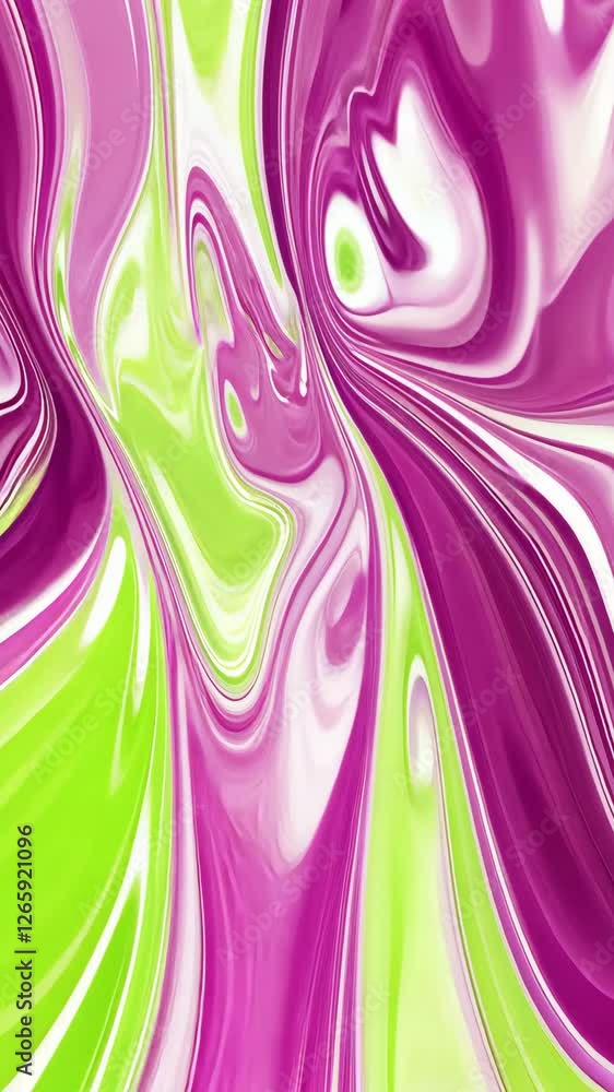 Poster vibrant abstract swirls of pink and green create a captivating visual experience in a digital art pi