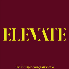 elevate. Abstract technology futuristic alphabet font. digital space typography vector illustration design