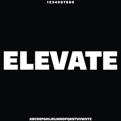 Fototapeta premium elevate. Abstract technology futuristic alphabet font. digital space typography vector illustration design