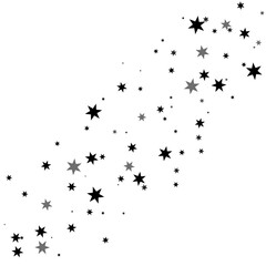 black stars of different sizes.