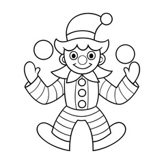 cute clown coloring page for kids