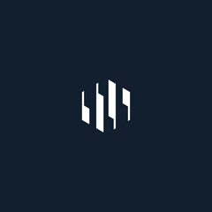 hexagonal logo with cool pattern