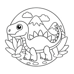 Coloring Baby Dinosaur coloring page for kids