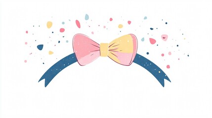 Adorable Girl Headband with Ribbon Illustration Vector
