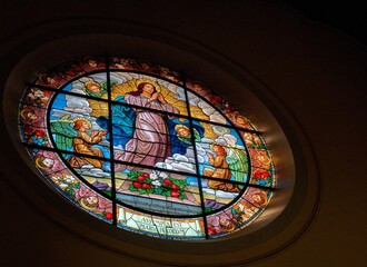 stained glass window in church