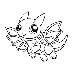 flaying baby dragon coloring page for kids