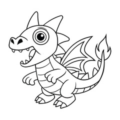 cute baby dragon coloring page for kids