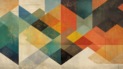 Geometric Harmony: A Colorful Abstract Triangle Pattern Artwork Design