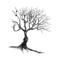 elegant illustration of dead tree branches