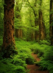 Obraz premium footpath in the woods