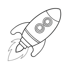 vector illustration of a rocket coloring page for kids