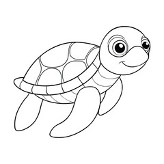 turtle vector illustration coloring page for kids