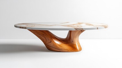 table on white background 
