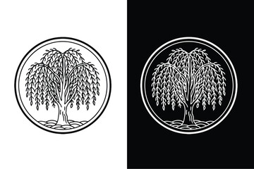 Willow tree icon vector on White Background ,Vector Art Illustration on white background. © MONI
