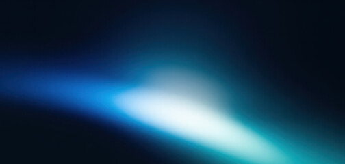 Fototapeta premium Glowing blue abstract shape, dark grainy black blue background, noise texture futuristic dynamic poster header cover wallpaper banner backdrop design 