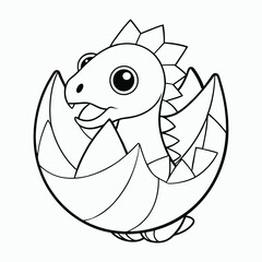 cute baby dainosour coloring page for kids