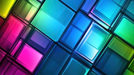 Abstract Colorful Glass Square Pattern Design