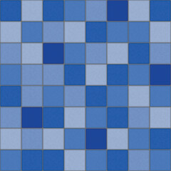 Blue tile floor made of square tiles, seamless vector pattern

