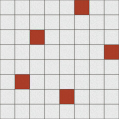 White and red tile floor made of square tiles, seamless vector pattern

