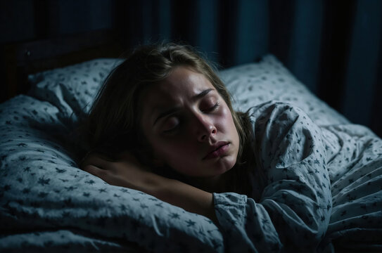 Peaceful Nighttime Sleep in a Cozy Bed