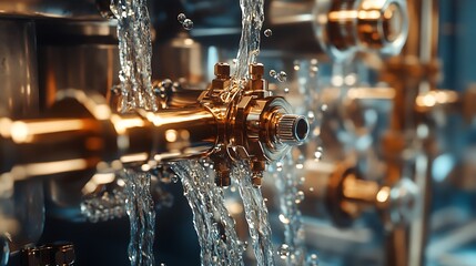 Water flowing chromed copper valve