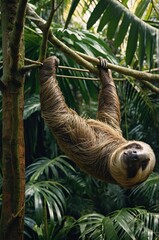  Sloth Hanging From Tree