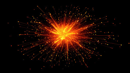 Obraz premium Golden Spark Explosion Background for Digital Art, Branding, Fireworks Effects, and Festive Designs - Used in Websites, Marketing, Advertising, Celebrations, Visual Effects