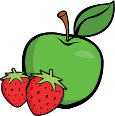 apple and strawberry