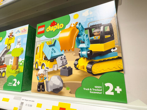 Lego duplo construction set for ages 2+ with truck and excavator