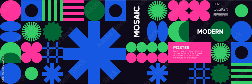 Aufkleber a bold abstract composition with geometric shapes in a mosaic style. a minimalist and modern vector 