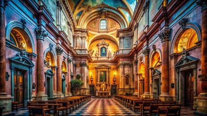 Fototapeta premium Mdina Cathedral Interior: Urban Exploration Photography - Ancient Stone Architecture, Malta