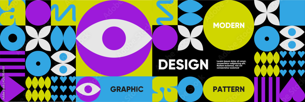 Aufkleber a bold abstract composition with geometric shapes in a mosaic style. a minimalist and modern vector 