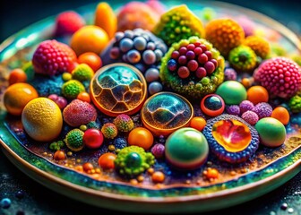 Fototapeta premium Microscopic Food Matrix: Nanotechnology in Culinary Innovation