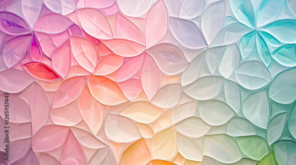Aufkleber colorful pattern of overlapping leaves creates a vibrant and dynamic design