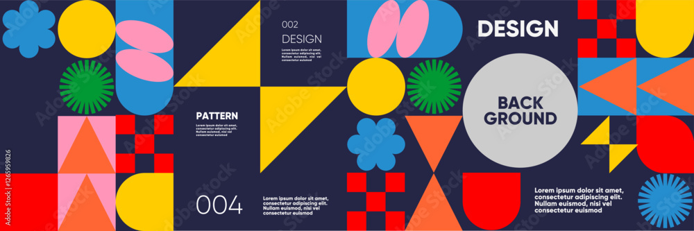 Canvas Prints a vibrant abstract composition with geometric shapes and bold colors in a minimalist style. a modern